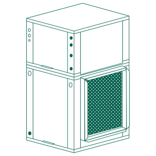 DimensionalDrawing_RES-TS_Vertical-Downflow_GREEN