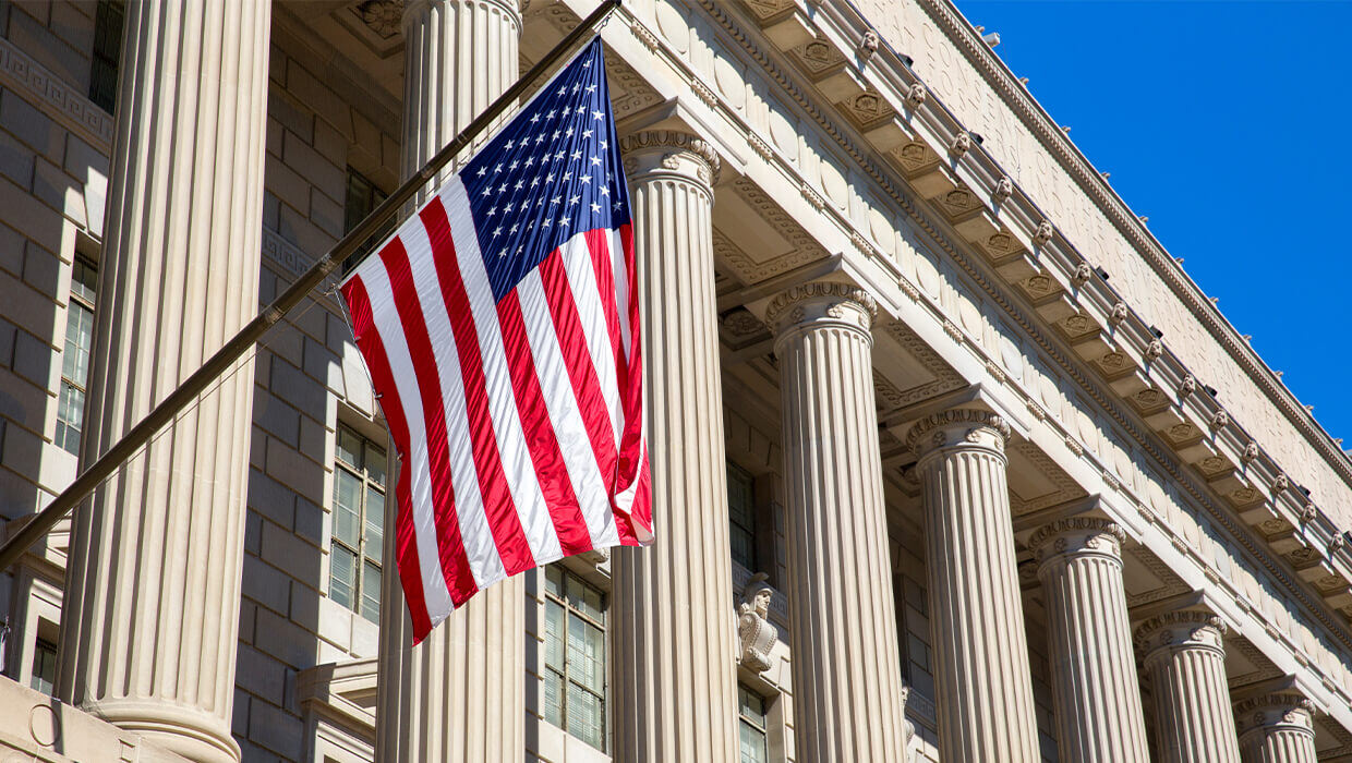 Markets-Government-American-Flag-with-Building
