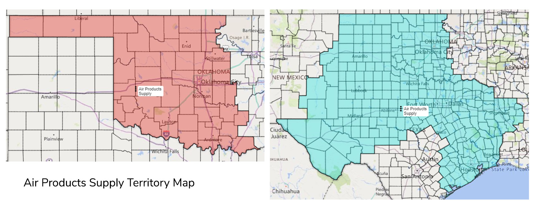 APS geothermal hvac territory map oklahoma and texas