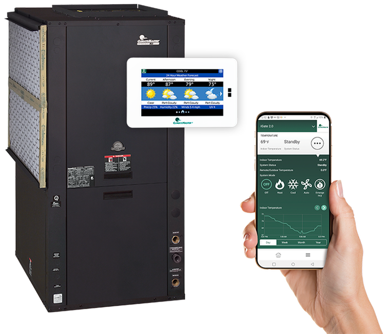 Trilogy Unit with iGate 2 Communicating (AWC) Thermostat and Mobile App